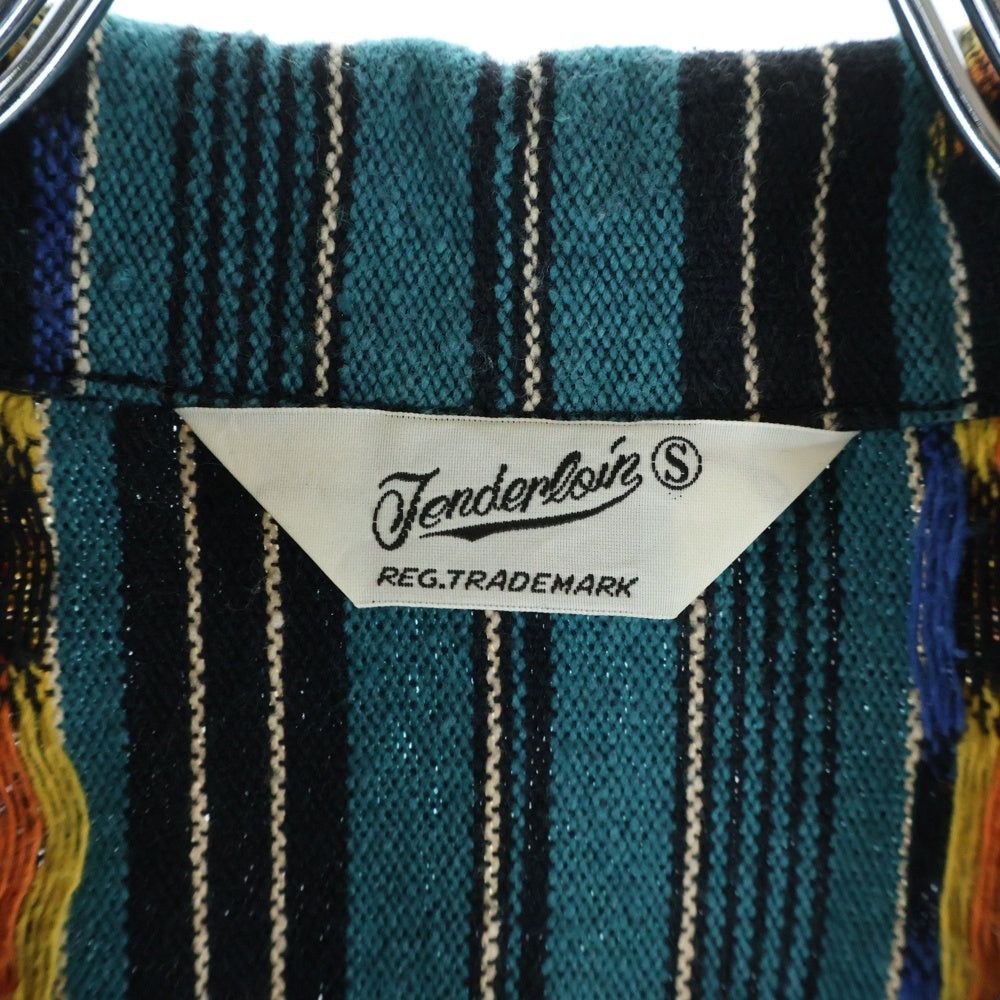TENDERLOIN(テンダーロイン) T-GTM JKT ネイティブ柄 ストライプ 長袖シャツ ブルー