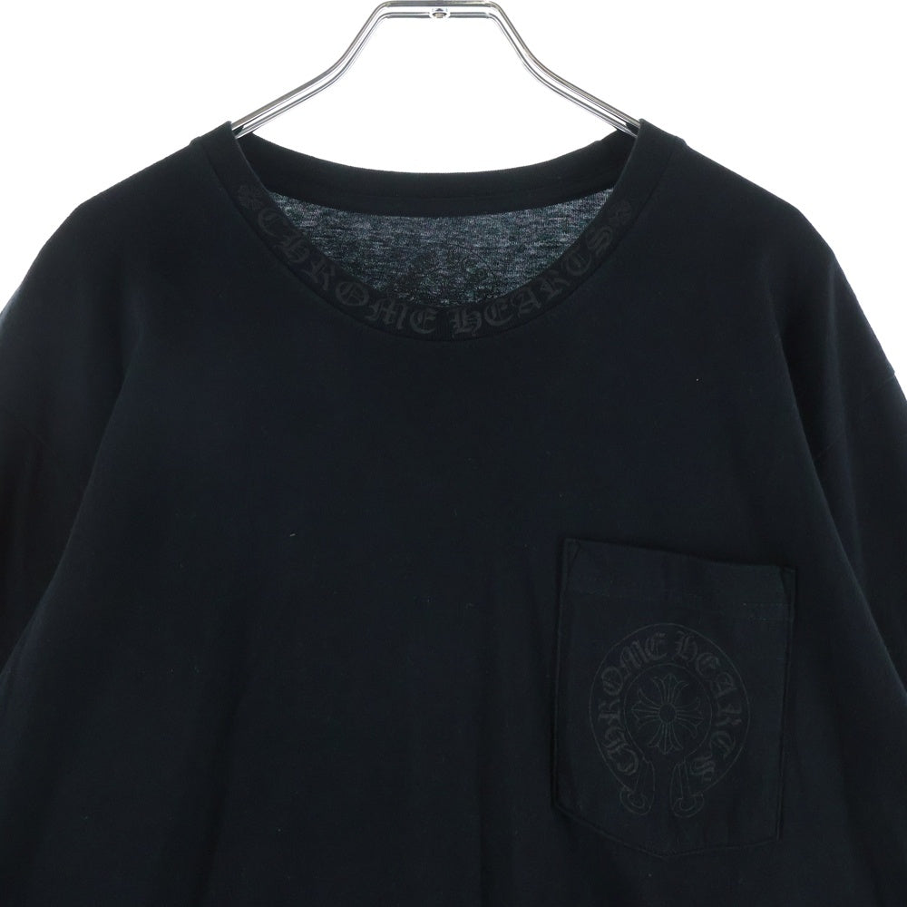 CHROME HEARTS(クロムハーツ) CH L/S NECK LOGO ネックロゴプリント グラデーション 袖ロゴ 長袖Tシャツ ロングスリーブカットソー ブラック/マルチカラー