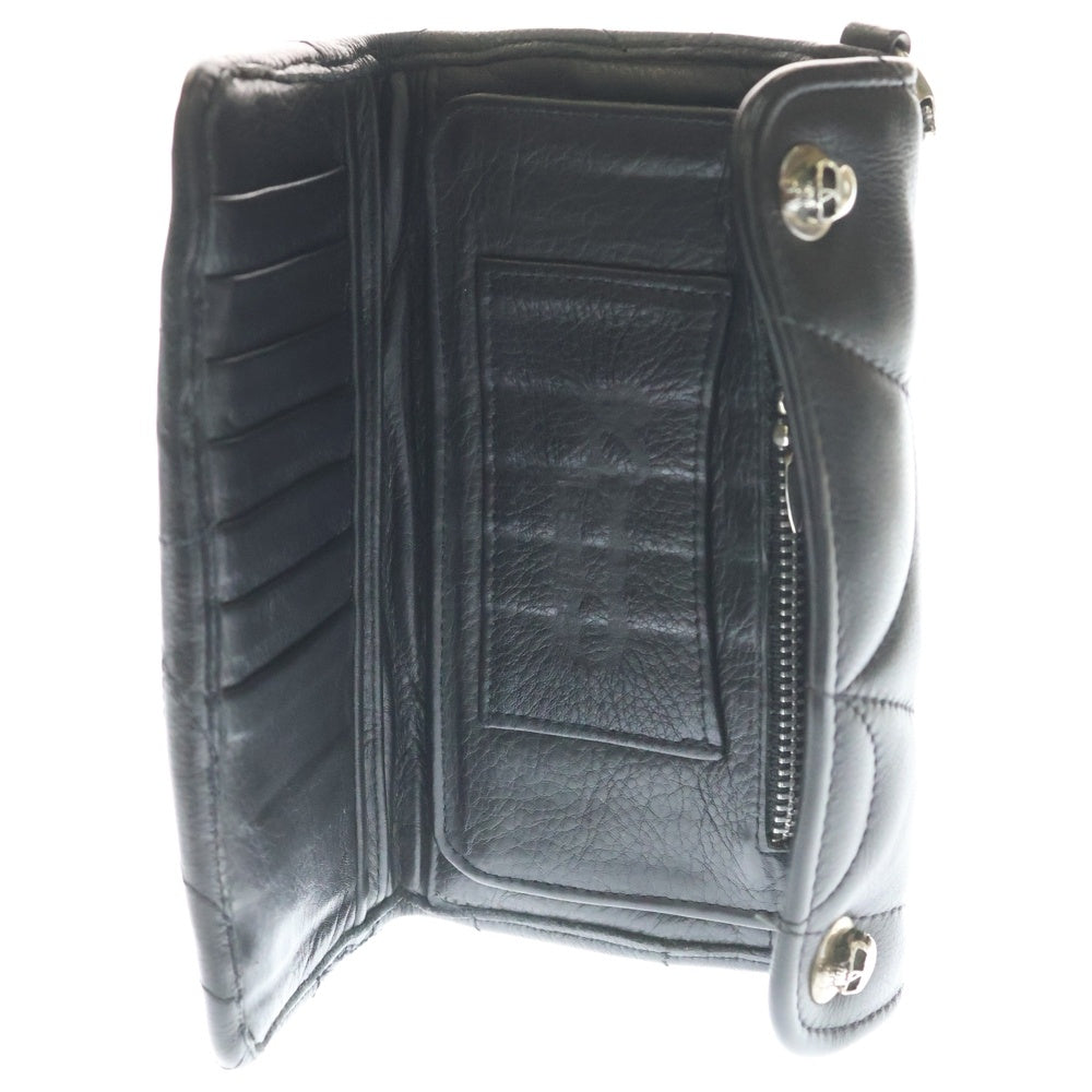 STANLEY GUESS(スタンリーゲス) スパイダー 2スナップ レザー ロングウォレット 長財布 ブラック
