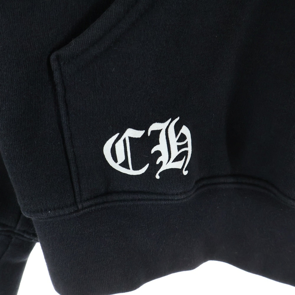 CHROME HEARTS(クロムハーツ) OLD ZIP HOODIE FUCK YOU オールド 裏地サーマル バックホースシュー ダガージップアップパーカー フーディー ブラック