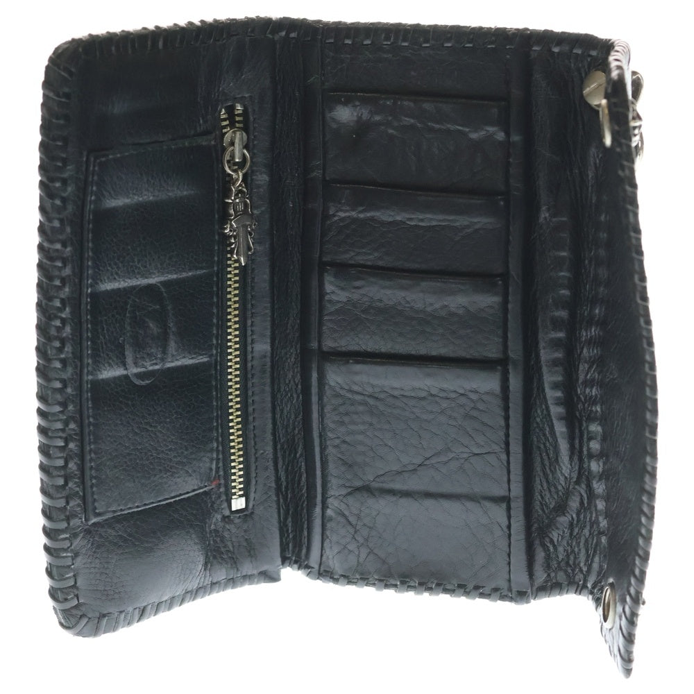 A&G(エーアンドジー) 2スナップ レザー ロングウォレット 長財布 ブラック