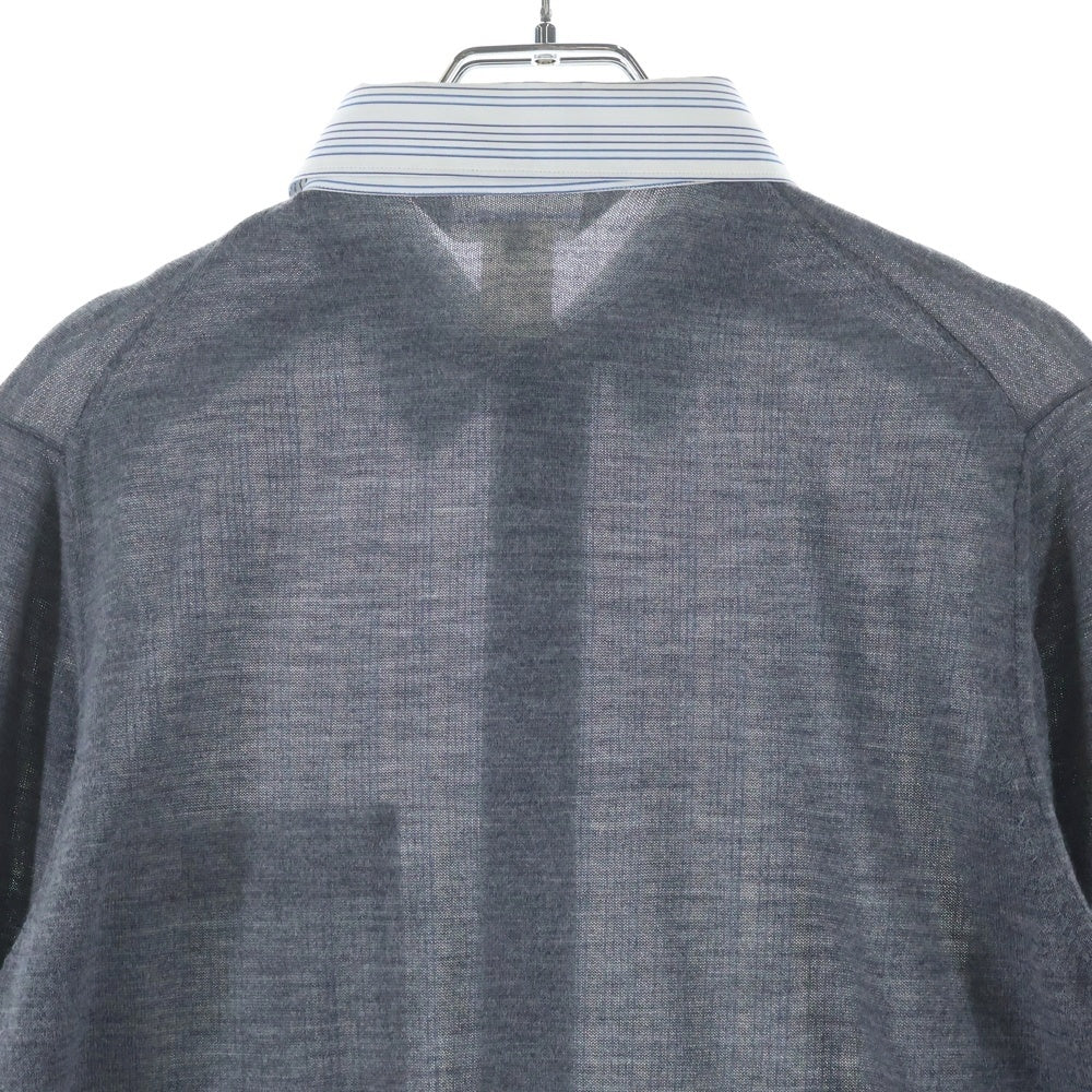 COMME des GARCONS SHIRT(コムデギャルソンシャツ) 異素材 コットン ウール ドッキング長袖シャツ ホワイト/グレー S25641
