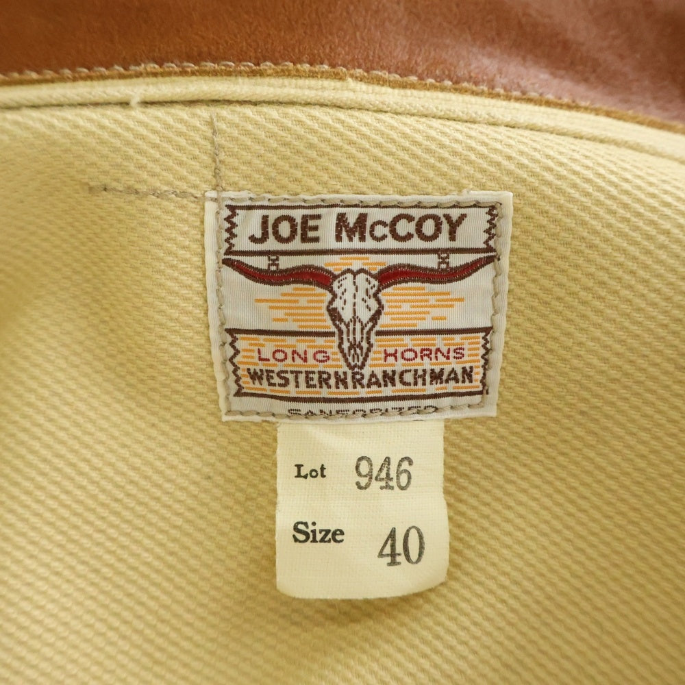JOE McCOY(ジョーマッコイ) LOT 946 WESTERN RANCHMAN LONG HORNS レザー切替 ピケジャケット ベージュ/ブラウン