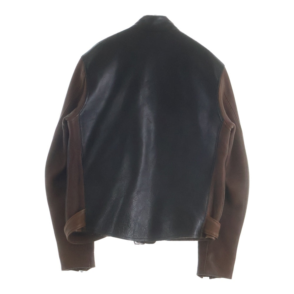 WAREHOUSE(ウェアハウス) 30s HELLER'S CAFE ヘラーズカフェ ホースハイド ディアスキン レザーライダースジャケット ブラック/ブラウン