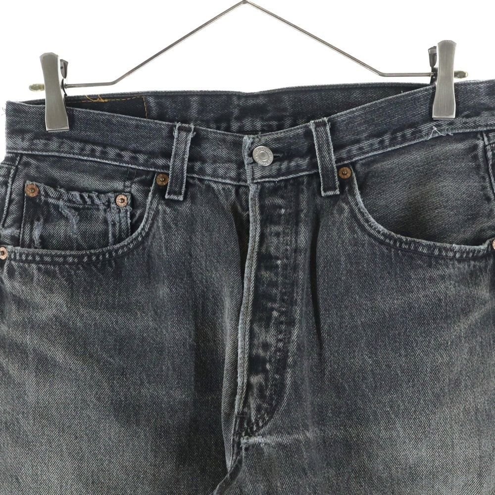 Levi's(リーバイス) 501 ボタン裏653 USA製 後染め ボタンフライ デニムパンツ ブラック 501-0660