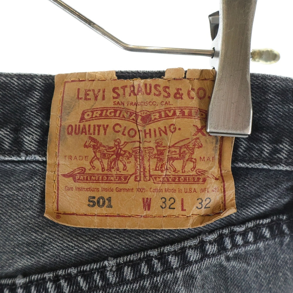 Levi's(リーバイス) 501 ボタン裏653 USA製 後染め ボタンフライ デニムパンツ ブラック 501-0660