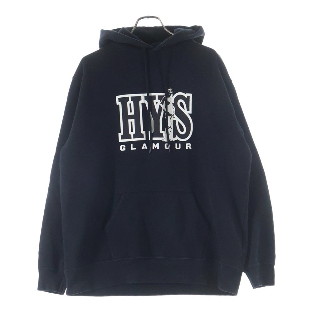 HYSTERIC GLAMOUR(ヒステリックグラマー) 25AW HYS UNIVERSITY フロントロゴ プルオーバーパーカー 裏起毛 コットン ブラック 02253CF05