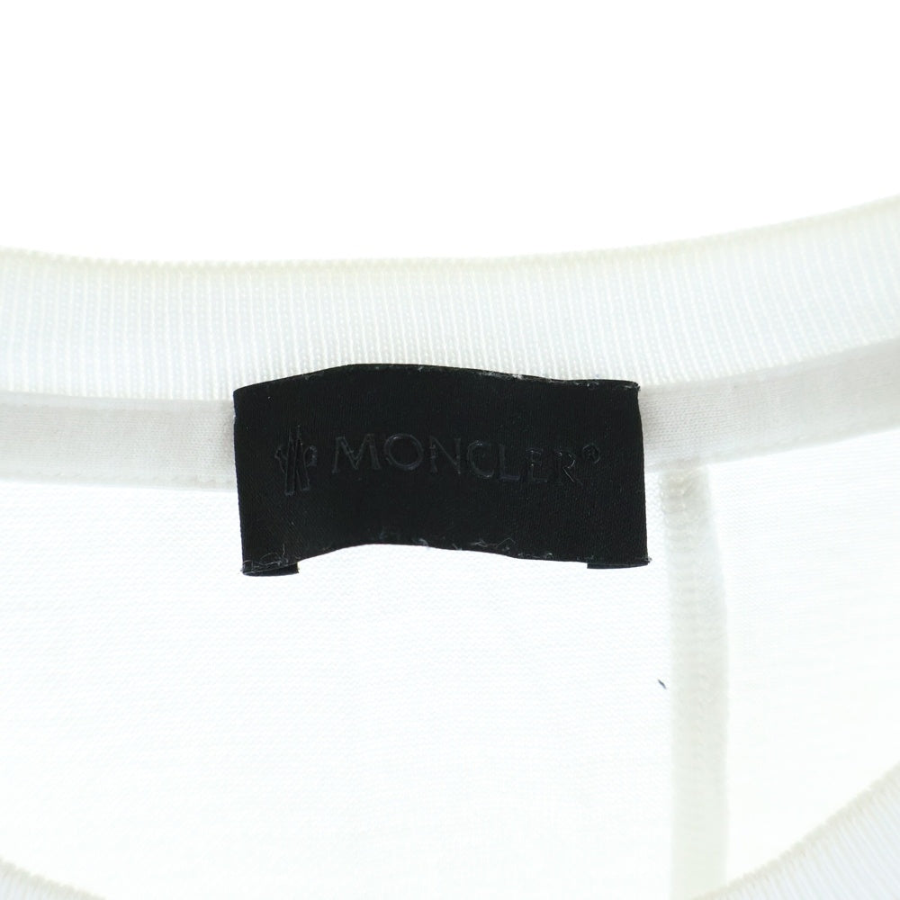 MONCLER(モンクレール) 24SS バックロゴプリント クルーネック 半袖Tシャツ カットソー ホワイト J10918C00059 8390Y