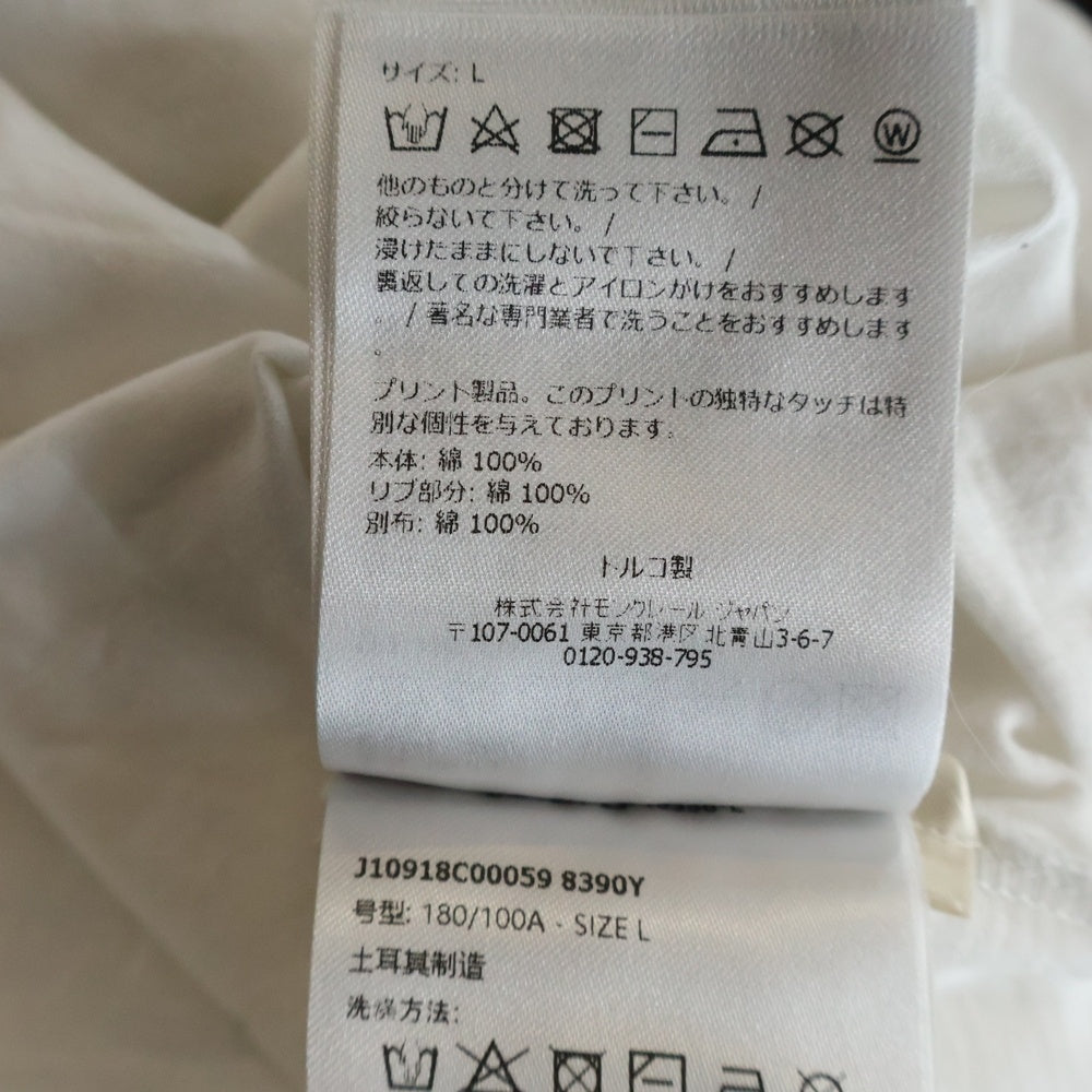 MONCLER(モンクレール) 24SS バックロゴプリント クルーネック 半袖Tシャツ カットソー ホワイト J10918C00059 8390Y
