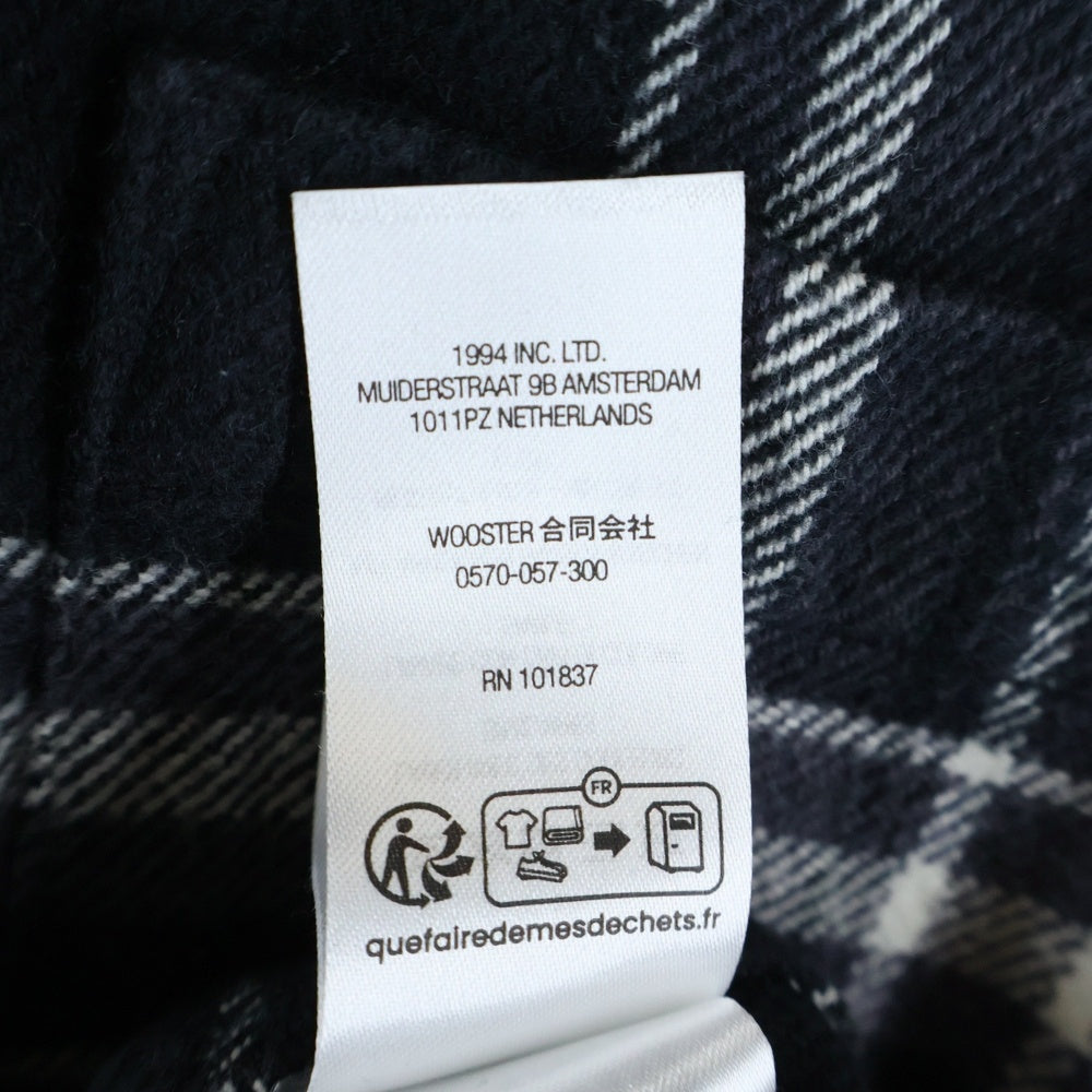 SUPREME(シュプリーム) 25SS Old English Plaid Flannel Shirts オールドイングリッシュ 刺繍 フランネル 長袖シャツ ブラック