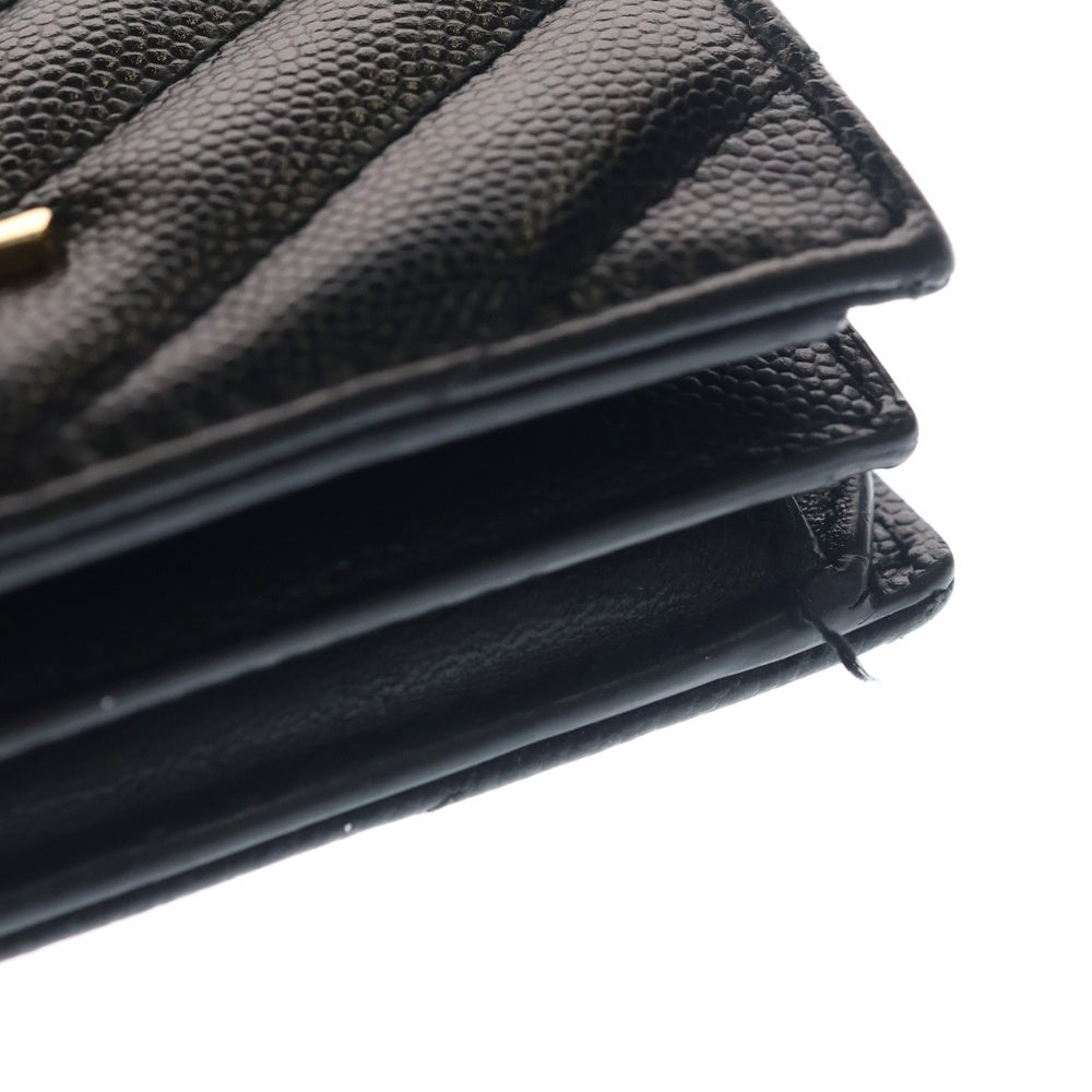 SAINT LAURENT PARIS(サンローランパリ) 二つ折り カサンドラ キルティング レザー 財布 ブラック レディース