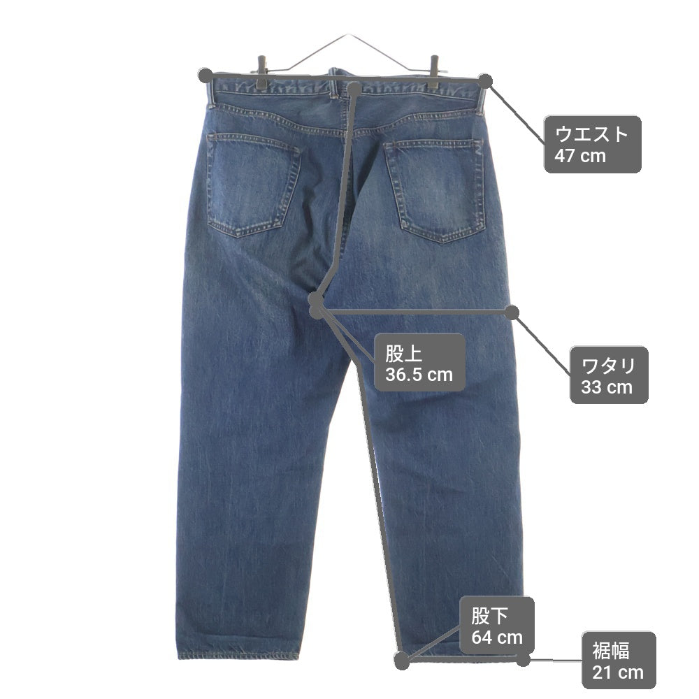 A.PRESSE(アプレッセ) 22AW Washed Denim Wide Pants ウォッシュ デニム ワイドパンツ インディゴ 22AAP-04-05H