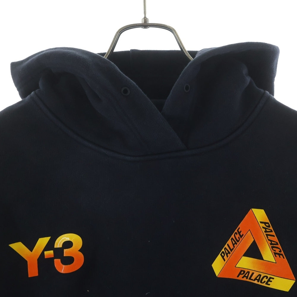 Y-3(ワイスリー) ×PALACE 22AW Logo Hoodie フロントロゴ バックロゴ プルオーバーパーカー コットン ブラック
