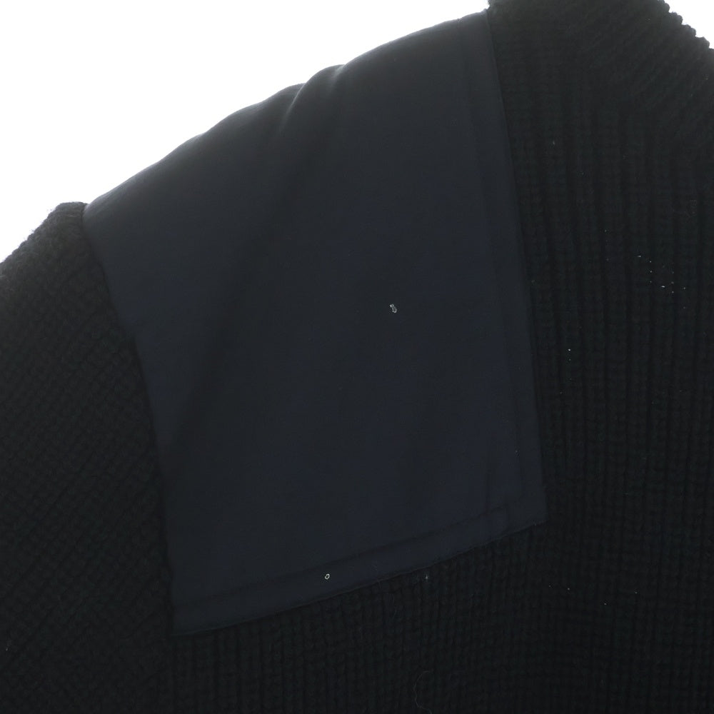 NEIGHBORHOOD(ネイバーフッド) 17AW COMMANDER W-CREW ナイロン切替 クルーネック 長袖セーター ブラック 172FUNH-KNM02