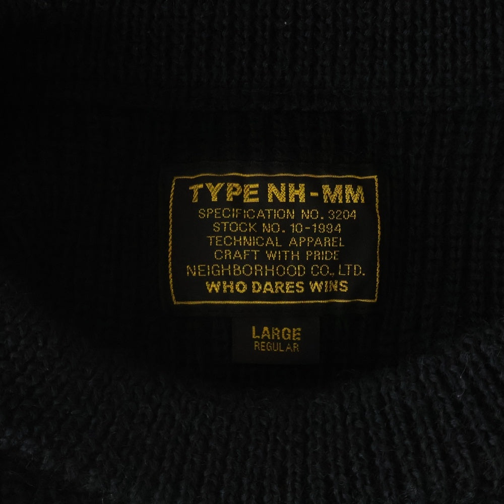 NEIGHBORHOOD(ネイバーフッド) 17AW COMMANDER W-CREW ナイロン切替 クルーネック 長袖セーター ブラック 172FUNH-KNM02