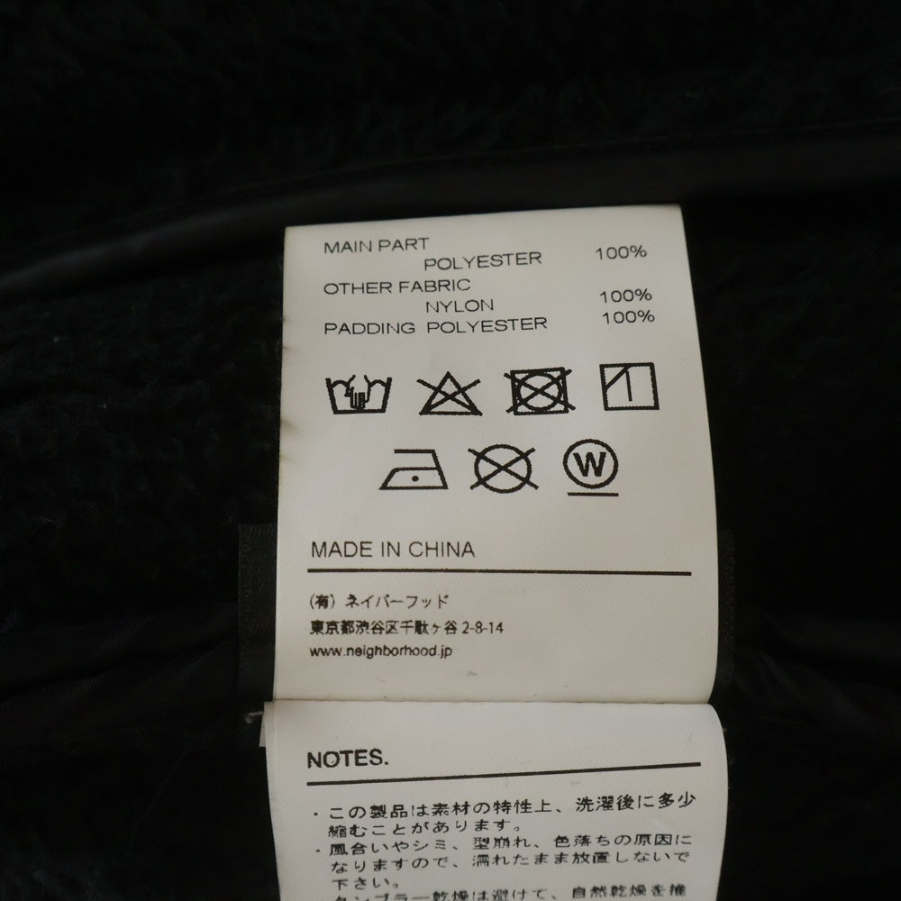 NEIGHBORHOOD(ネイバーフッド) 19AW WAVES . PLTC / E-JKT ジップアップ フリースジャケット ブラック 192TSNH-JKM04