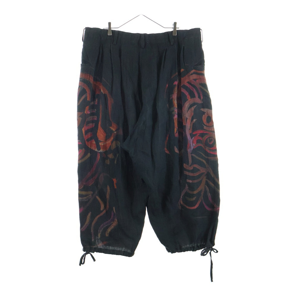 Yohji Yamamoto POUR HOMME(ヨウジヤマモト プールオム) 20SS 朝倉優佳ペイントデザイン ビッグサイズバルーンパンツ リネン ブラック HN-P63-312