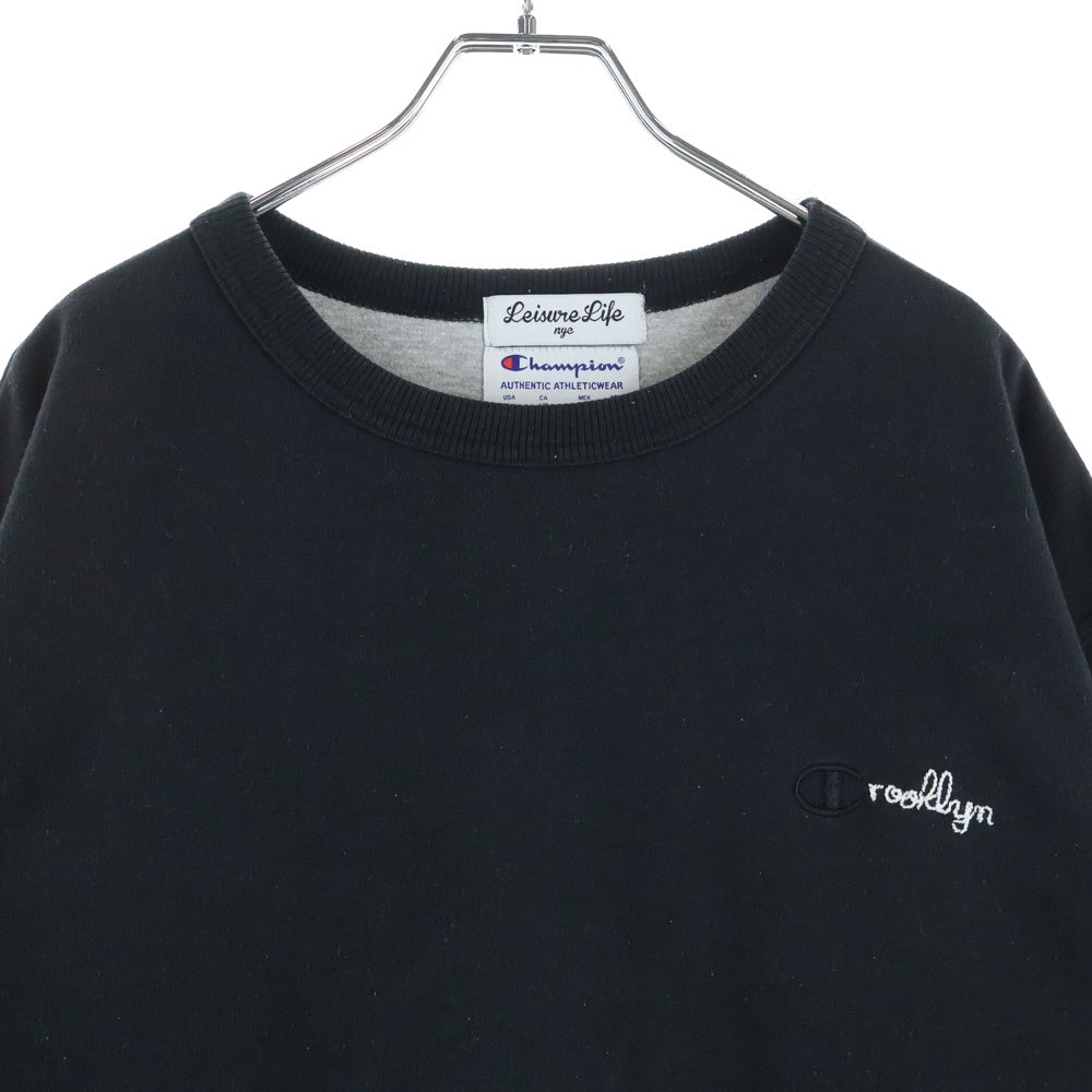 CHAMPION(チャンピオン) ×LEISURE LIFE NYC スウェットトレーナー ブラック