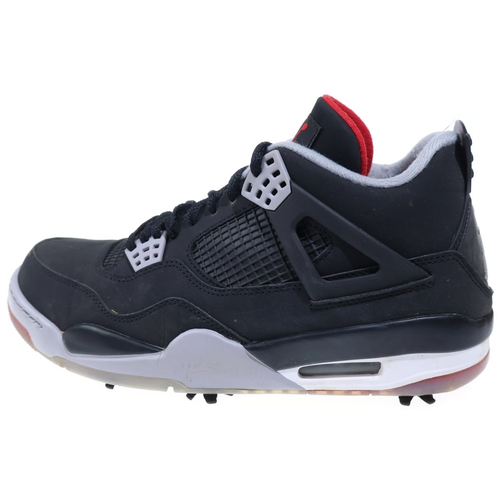 NIKE(ナイキ) AIR JORDAN 4 GOLF BRED エアジョーダン4 ゴルフ ブレッド CU9981-002 US10/28.0cm ブラック/レッド