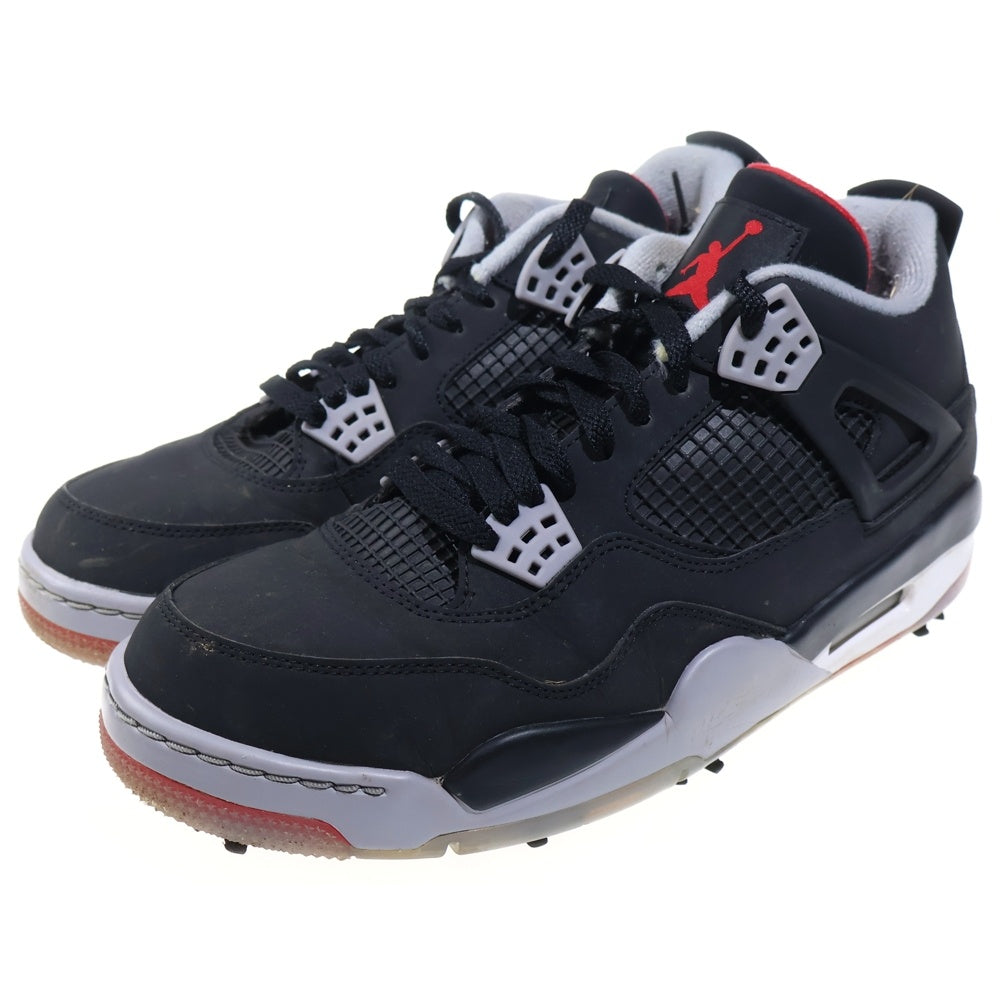 NIKE(ナイキ) AIR JORDAN 4 GOLF BRED エアジョーダン4 ゴルフ ブレッド CU9981-002 US10/28.0cm ブラック/レッド