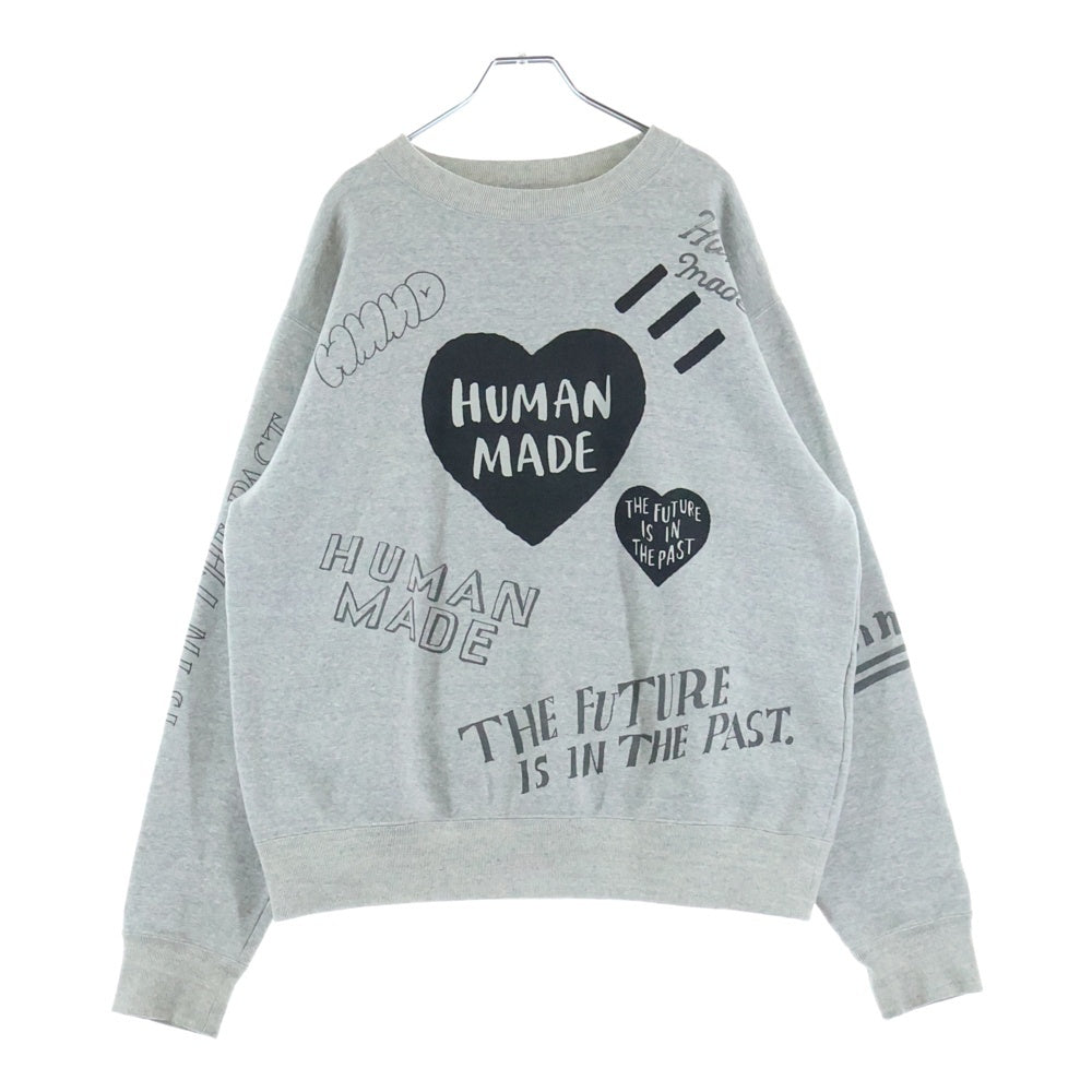 HUMAN MADE(ヒューマンメイド) GRAFFITI SWEATSHIRT 総柄スウェットトレーナー HM28CS022 グレー