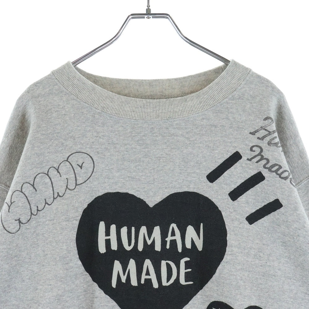 HUMAN MADE(ヒューマンメイド) GRAFFITI SWEATSHIRT 総柄スウェットトレーナー HM28CS022 グレー