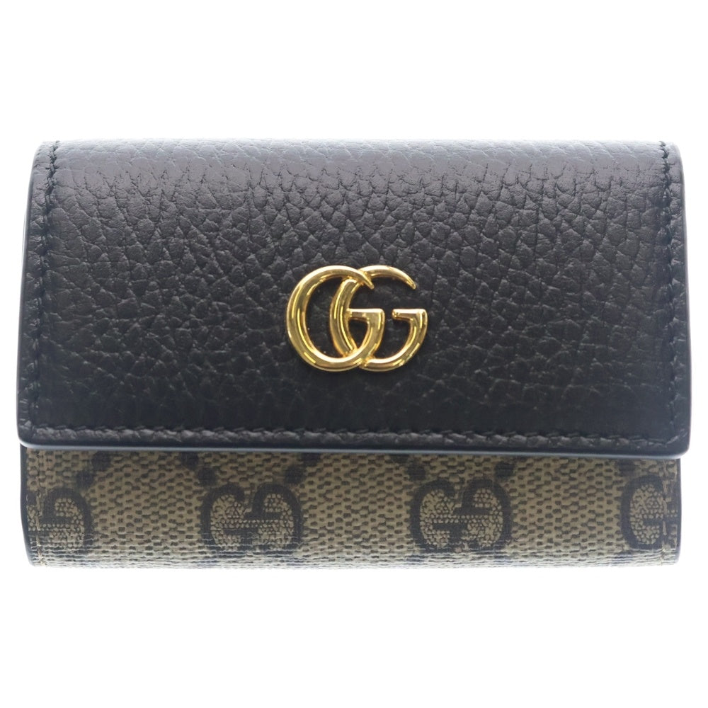 GUCCI(グッチ) PETITE MARMONT GGロゴ キーケース ブラウン/ブラック 456118