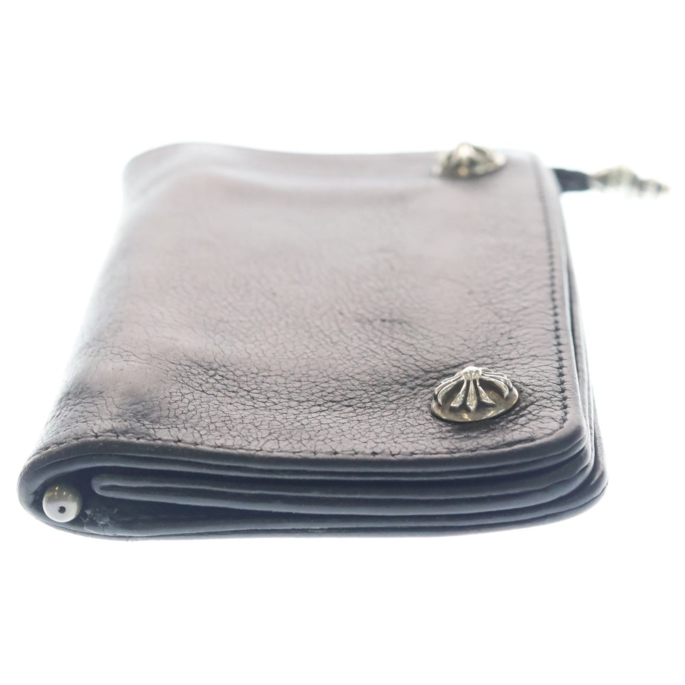 CHROME HEARTS(クロムハーツ) 1ZIP STRAP 1ジップ ストラップ クロスボールボタン レザーウォレット 財布 ブラック