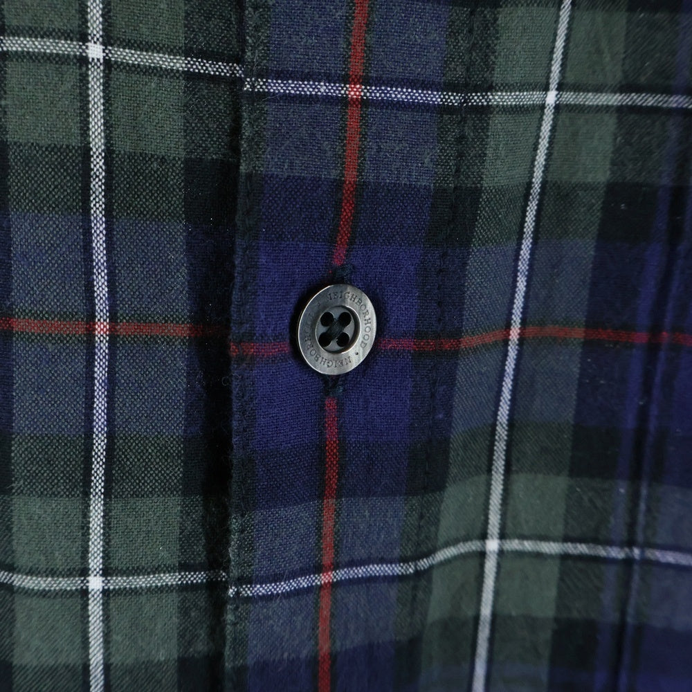 NEIGHBORHOOD(ネイバーフッド) 24SS TARTAN CHECK SHIRT LS チェック柄 コットン 長袖シャツ パープル 241BENH-SHM01