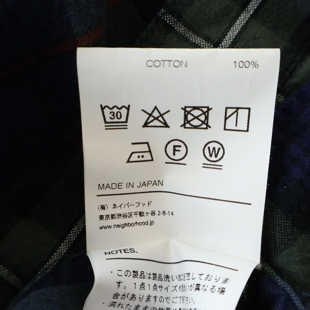 NEIGHBORHOOD(ネイバーフッド) 24SS TARTAN CHECK SHIRT LS チェック柄 コットン 長袖シャツ パープル 241BENH-SHM01