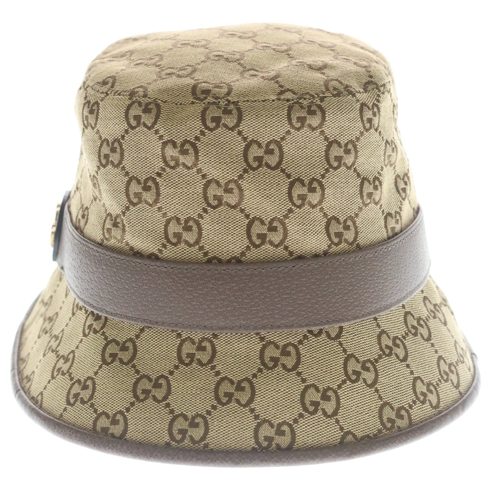 GUCCI(グッチ) GGキャンバス バケット フェドラハット 帽子 ベージュ 576587 4HG62