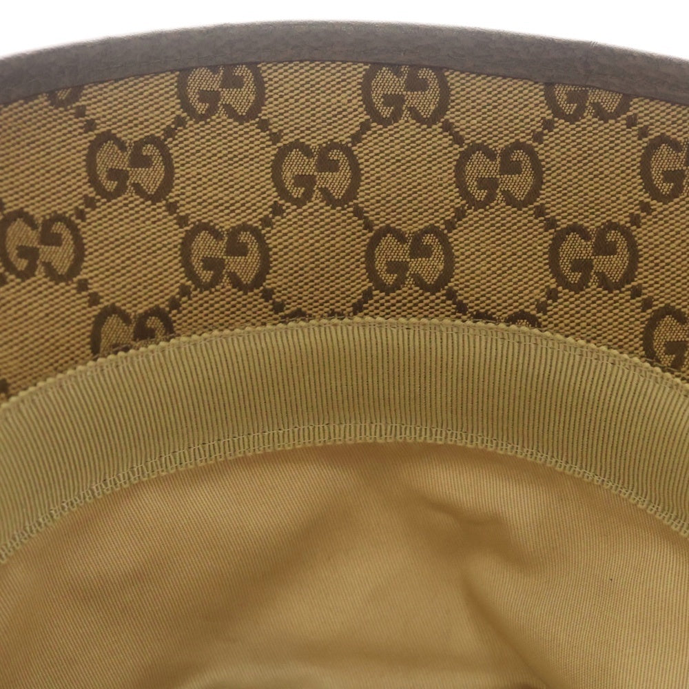 GUCCI(グッチ) GGキャンバス バケット フェドラハット 帽子 ベージュ 576587 4HG62