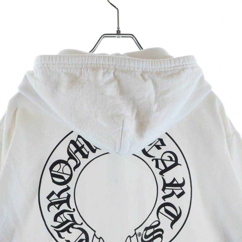 CHROME HEARTS(クロムハーツ) SWTSHRT HD ZIP バックホースシュー 袖フローラルプリント ジップアップフーディーパーカー ホワイト