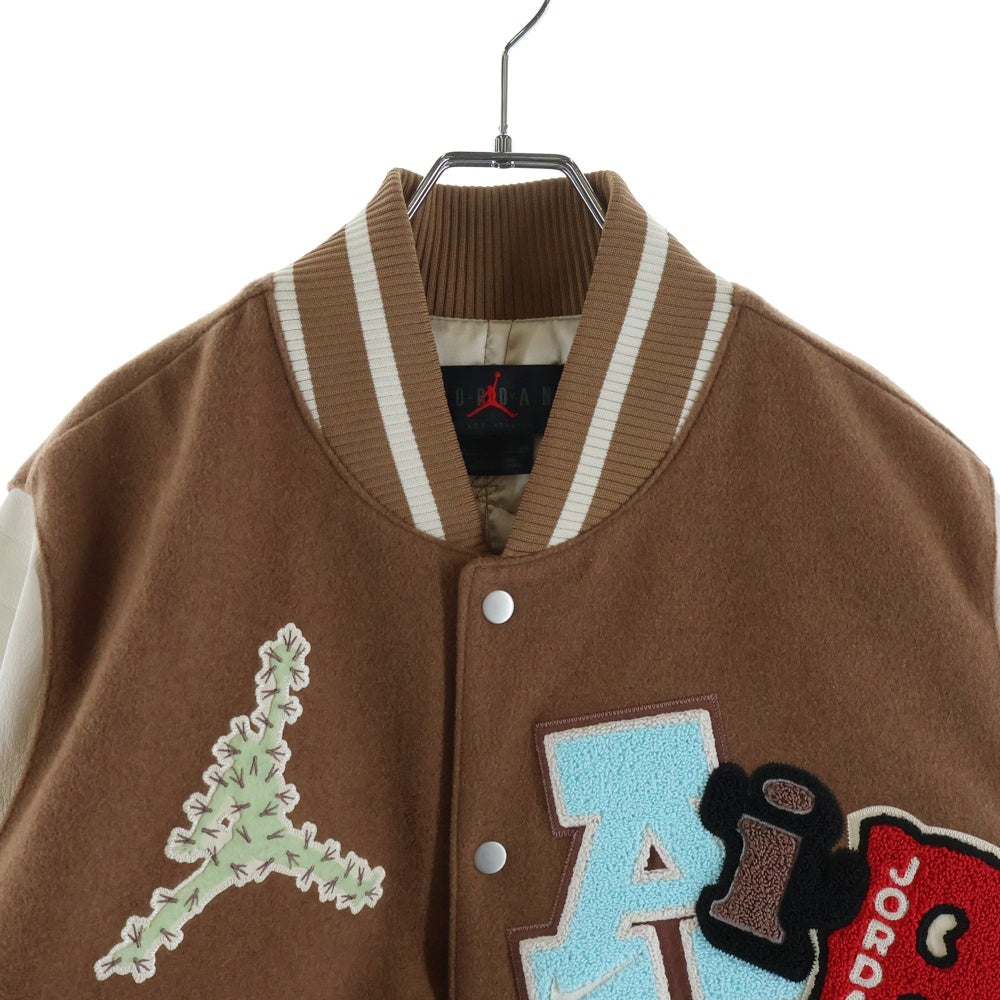 NIKE(ナイキ) ×Travis Scott Varsity Jacket スタジャン ワッペン ブラウン DO4103-256