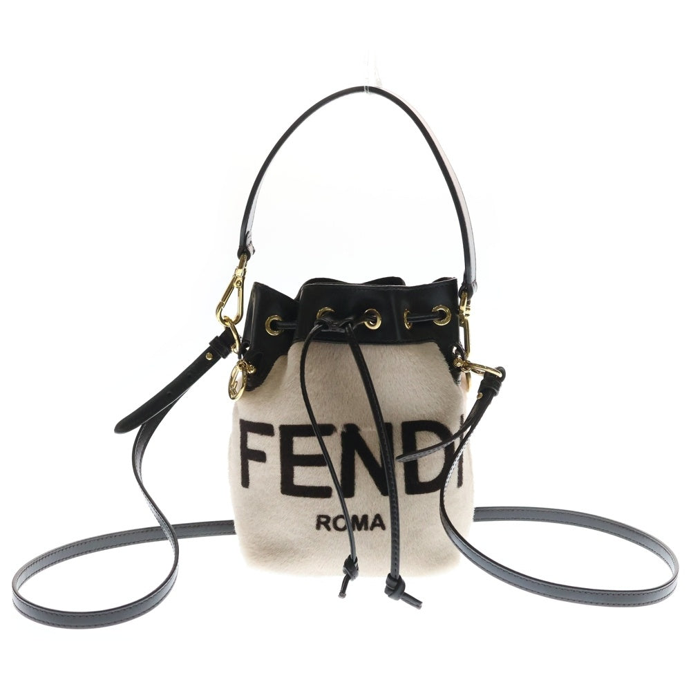 FENDI(フェンディ) Fendi Pre-Owned モノ トレゾール バケットバッグ ミニ ブラック/ベージュ レディース