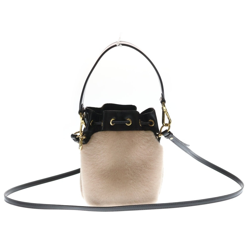 FENDI(フェンディ) Fendi Pre-Owned モノ トレゾール バケットバッグ ミニ ブラック/ベージュ レディース