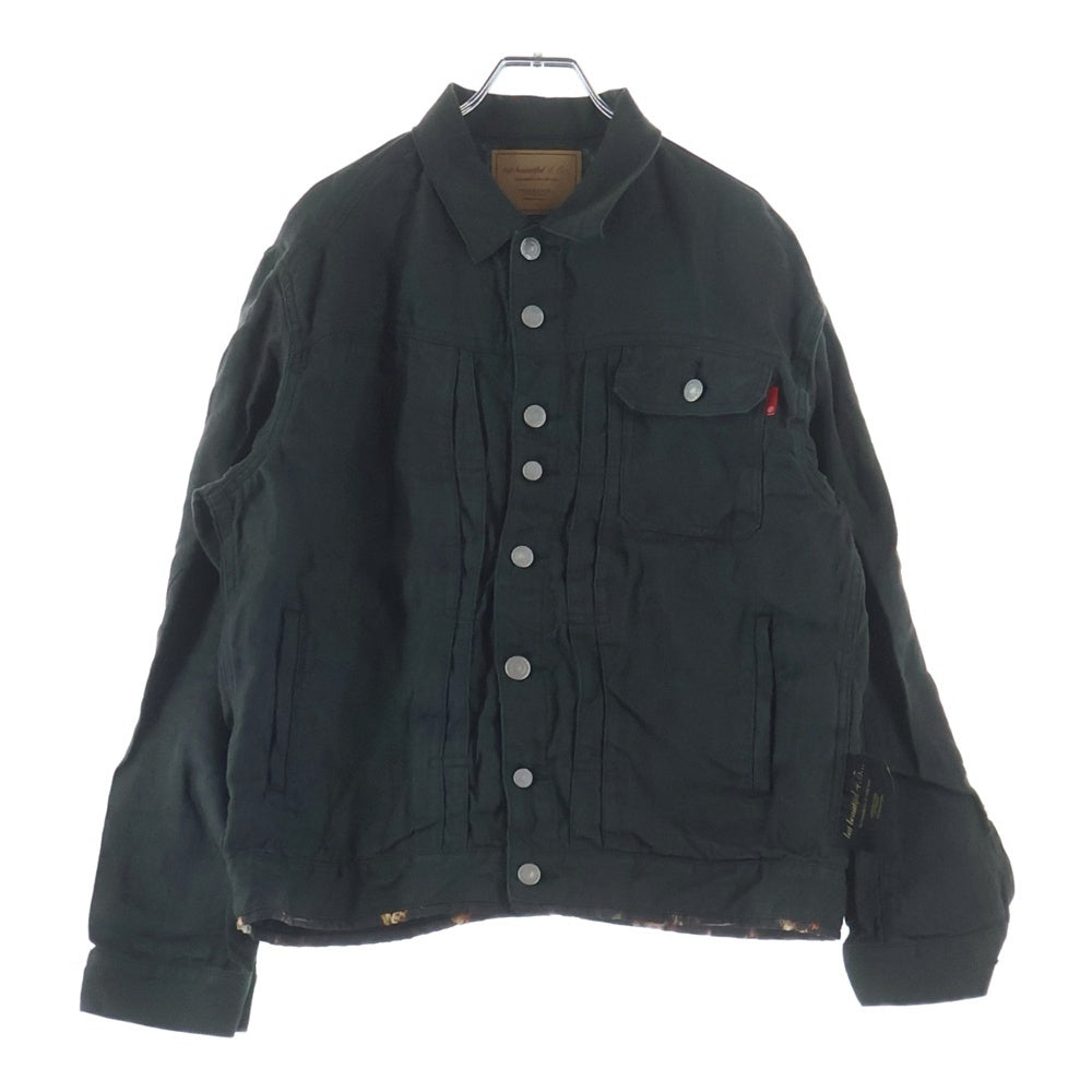 UNDERCOVER(アンダーカバー) 26SS ユーズド加工デニムジャケット リネンブルゾン カーキ/グレー UC1F4204-2