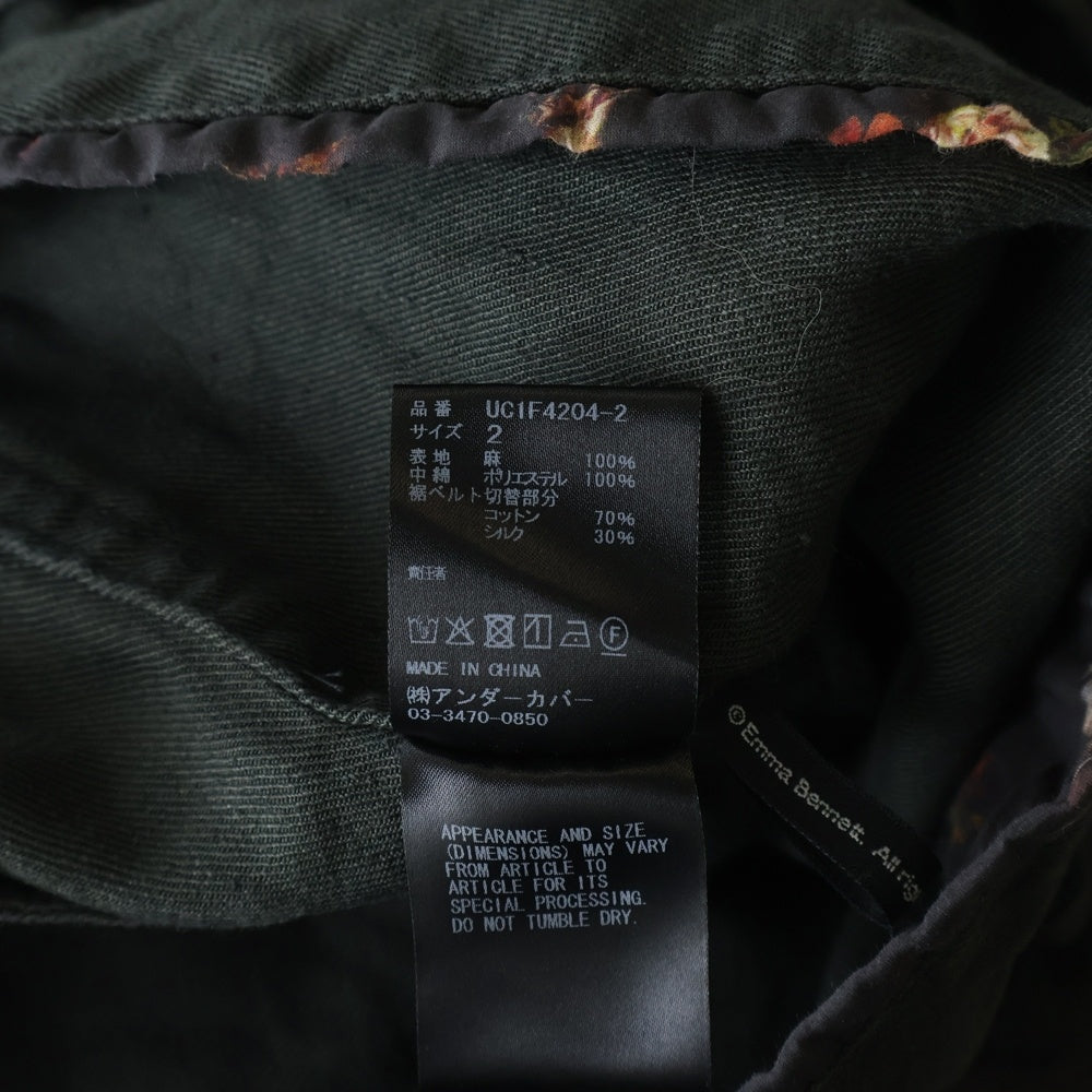 UNDERCOVER(アンダーカバー) 26SS ユーズド加工デニムジャケット リネンブルゾン カーキ/グレー UC1F4204-2