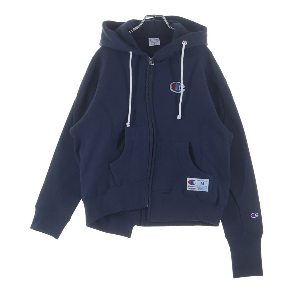 UNDERCOVER(アンダーカバー) 25AW CURVED ZIP-UP HOODIE チャンピオン カーブデザイン ジップアップパーカー フーディー ネイビー レディース UC2E1802-1