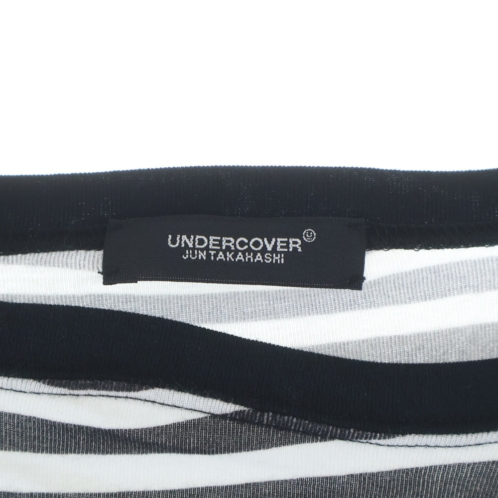 UNDERCOVER(アンダーカバー) 26SS COTTON LANGUID TEE コットン ボーダー ラグランTシャツ ブラック/ホワイト レディース UC1F1806
