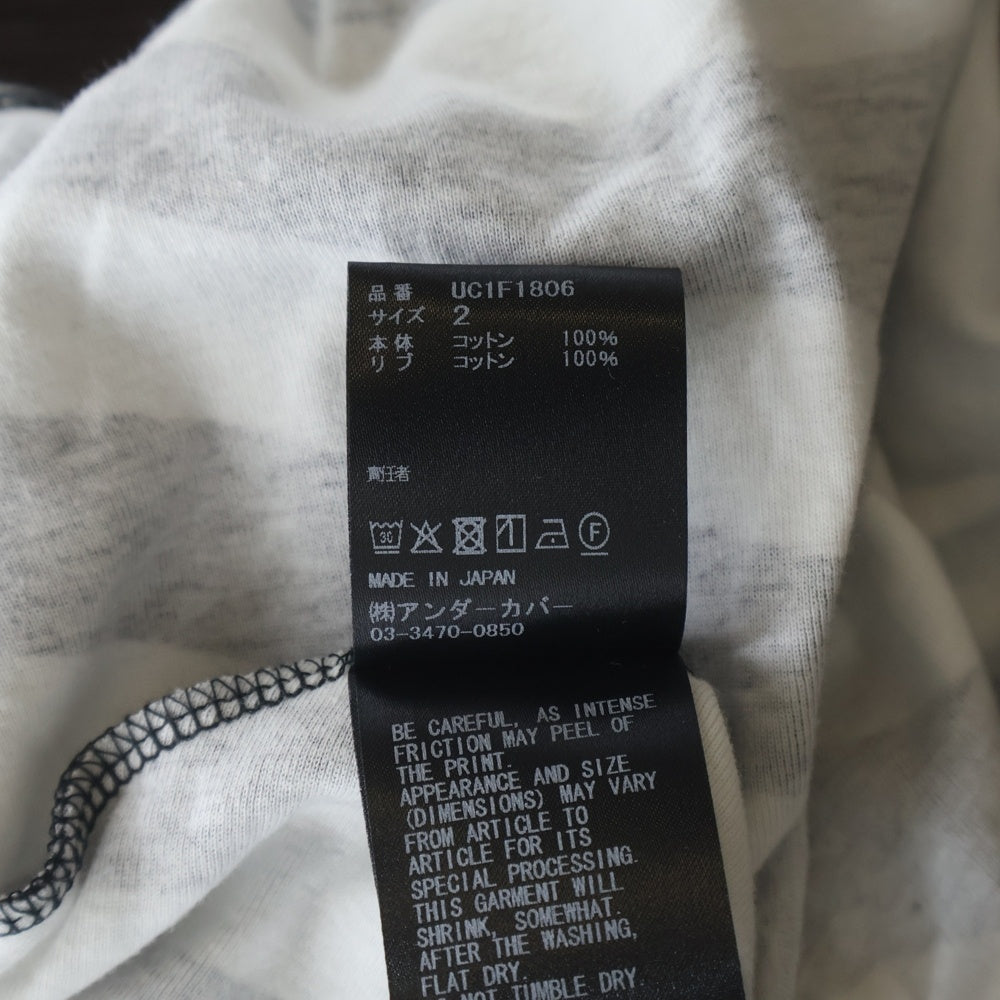 UNDERCOVER(アンダーカバー) 26SS COTTON LANGUID TEE コットン ボーダー ラグランTシャツ ブラック/ホワイト レディース UC1F1806