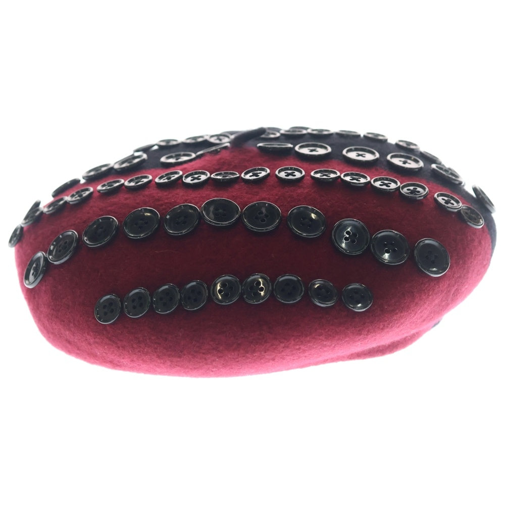 TAKAHIROMIYASHITA The SoloIst.(タカヒロミヤシタザソロイスト) 25SS xKIJIMATAKAYUKI Two tone Beret ツートーン ベレー帽 ブラック/レッド sa.0020SS25