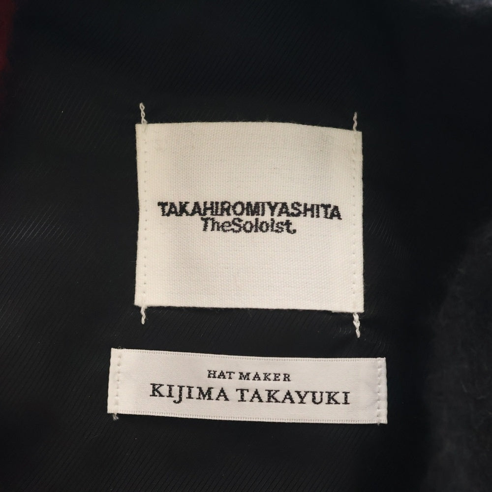 TAKAHIROMIYASHITA The SoloIst.(タカヒロミヤシタザソロイスト) 25SS xKIJIMATAKAYUKI Two tone Beret ツートーン ベレー帽 ブラック/レッド sa.0020SS25