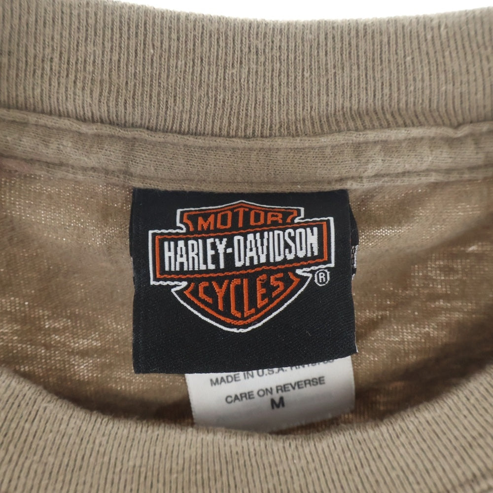 HARLEY DAVIDSON(ハーレーダビッドソン) 90s VINTAGE BARNETT EL PASO TEXAS 両面プリント 半袖Tシャツ カットソー ブラウン