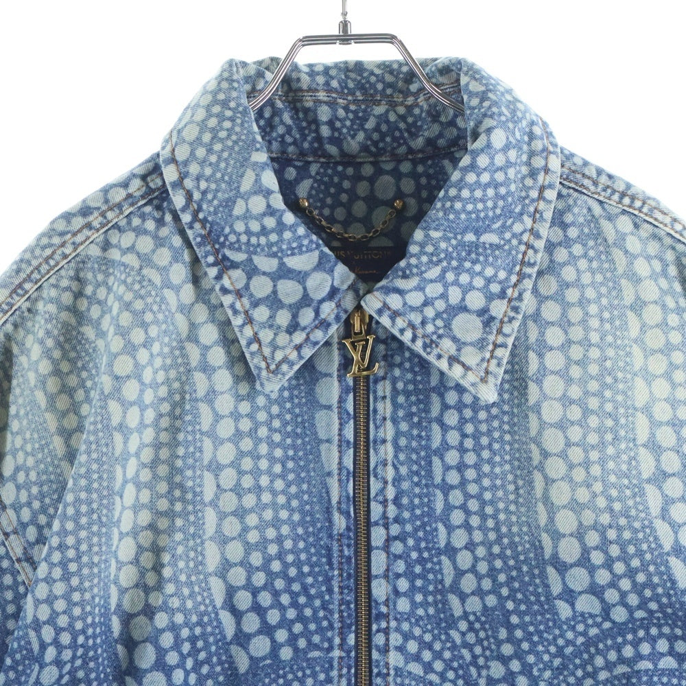 LOUIS VUITTON(ルイヴィトン) 23AW×YK Zipup Denim Bluzon Dot RM232H YN3 HOA30W 草間彌生 ドット柄ジップアップデニムブルゾンジャケット インディゴ