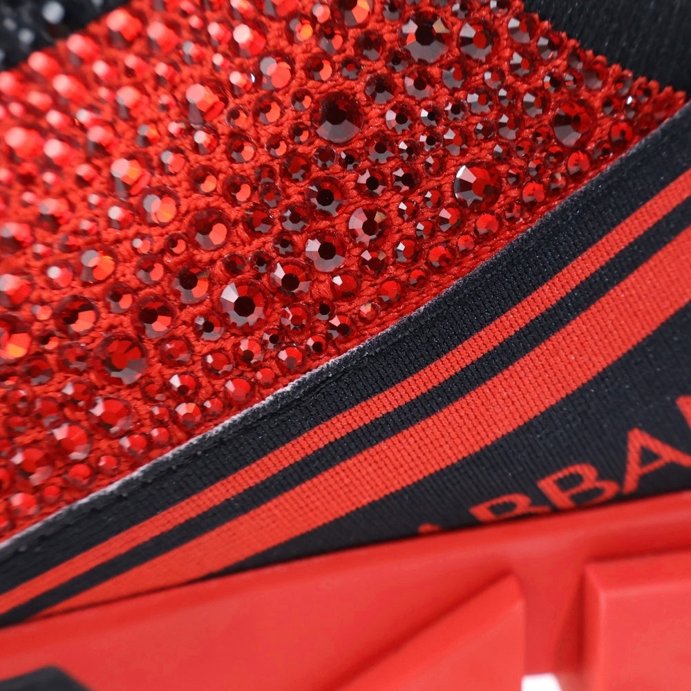 DOLCE & GABBANA(ドルチェアンドガッバーナ) ラインストーンロゴ ローカットスニーカー レッド CS1724 AZ284