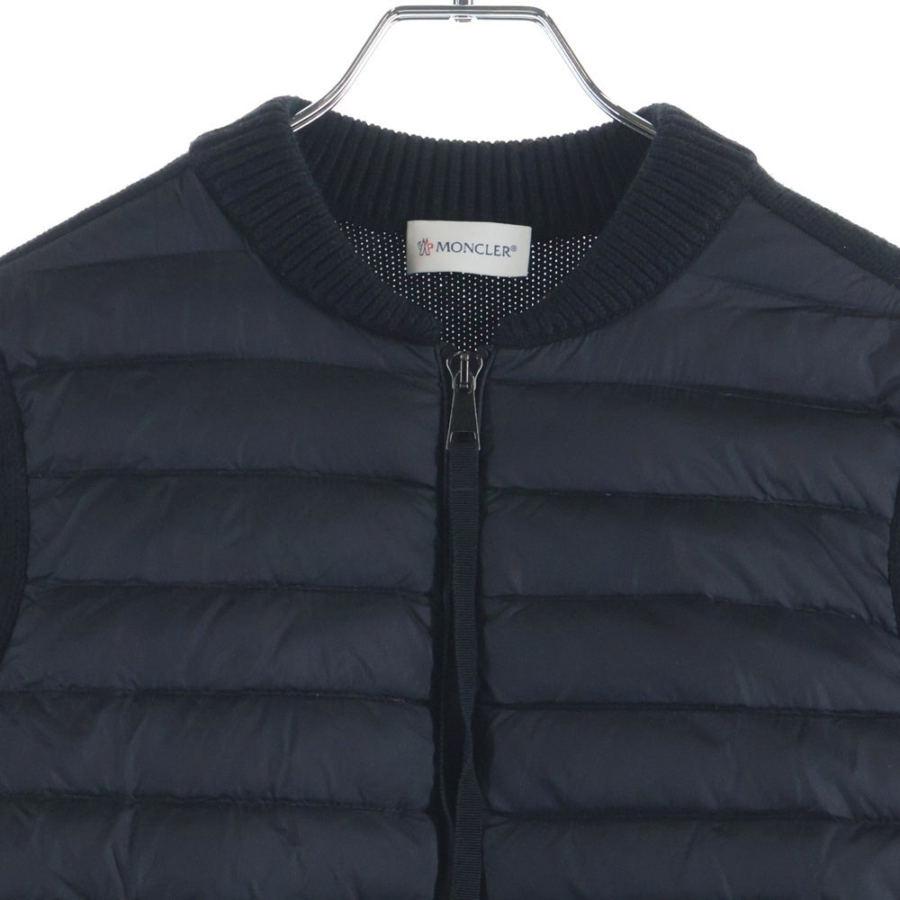 MONCLER(モンクレール) 17AW ダウン切替 ニット 長袖カーディガン ブラック レディース C20939474200