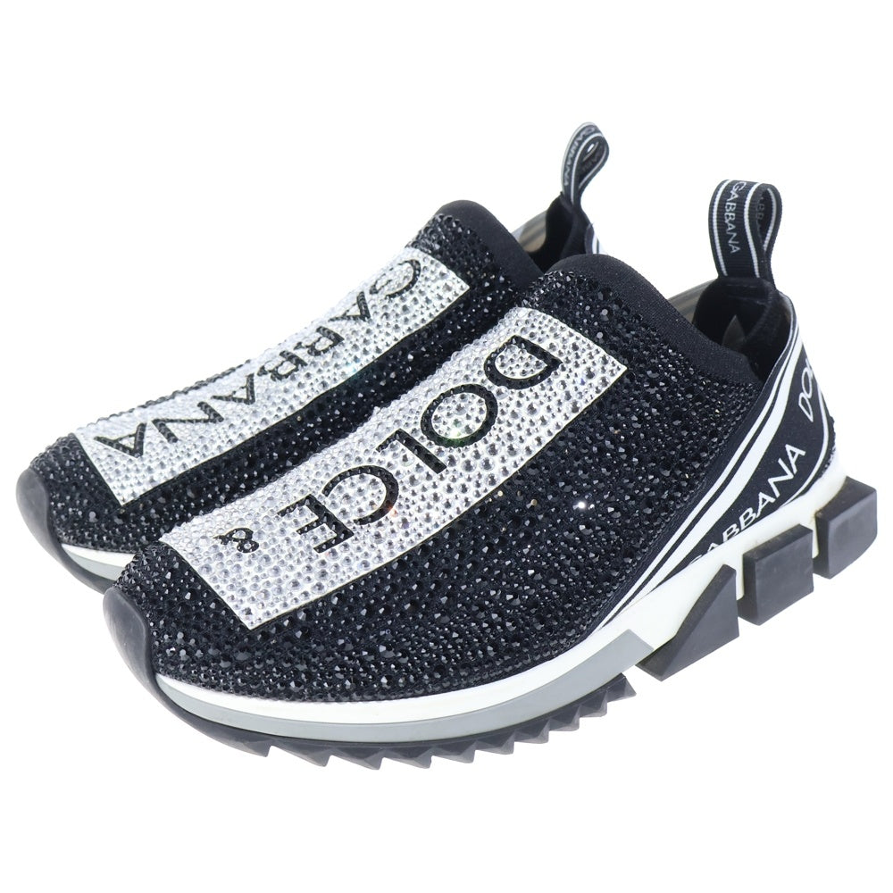 DOLCE & GABBANA(ドルチェアンドガッバーナ) ラインストーンロゴ ローカットスニーカー ブラック CS1724 AZ325