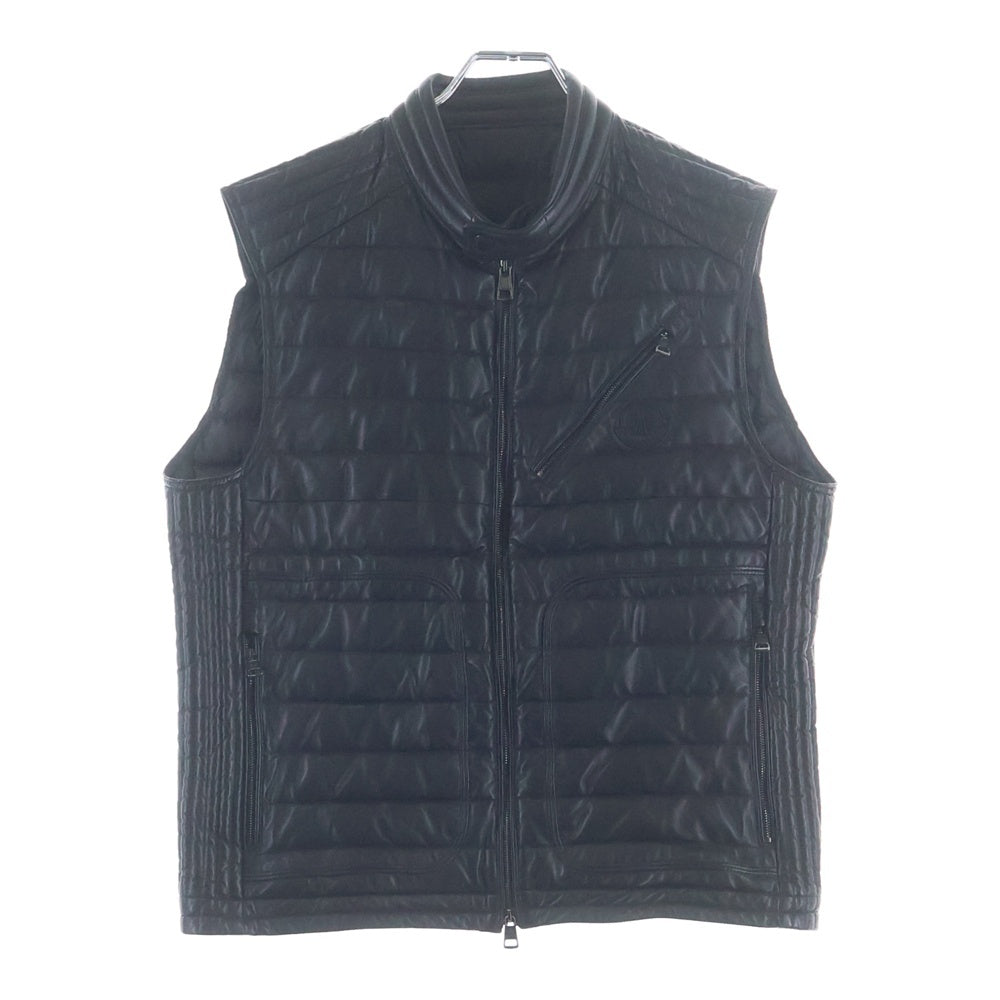 MONCLER(モンクレール) 17SS ダウン切替 レザーベスト ブラック C10914394785