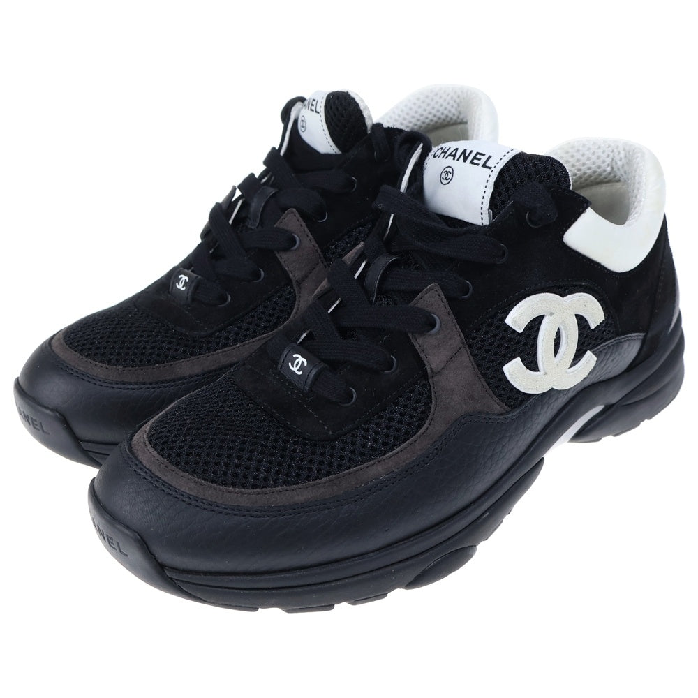 CHANEL(シャネル) ココマーク ファブリック ローカットスニーカー ブラック G38301